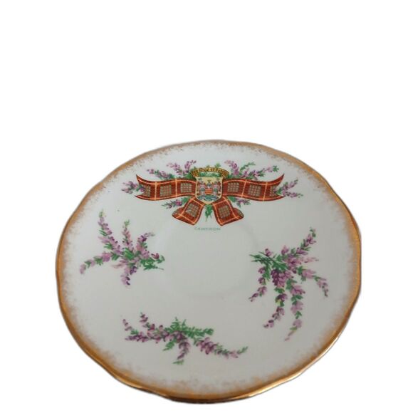 Royal Stafford Cameron Clan Tartan Crest Teacup & Saucer Gold Trim Scotland - Picture 3 of 5